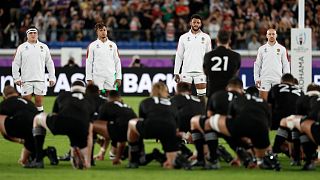 Some England players crossed the halfway line during the haka, which broke World Rugby rules.