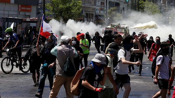Protests against Chile's government in Valparaiso Protests against Chile's government in Valparaiso