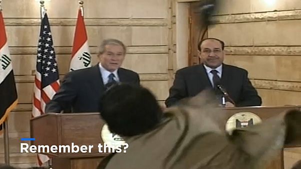 The Iraqi who threw shoes at George W Bush is back in the spotlight as protests grip country The Iraqi who threw shoes at George W Bush is back in the spotlight as protests grip country