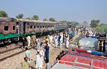 Cooking accident triggers train fire in Pakistan, killing dozens
