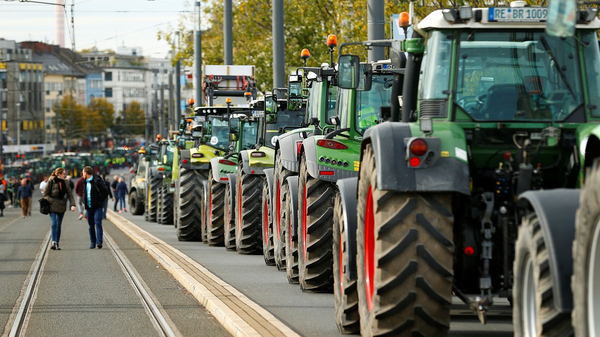 Alman çiftçilerin tarım politikalarına karşı eylemi