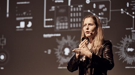 Paola Antonelli on stage at Dezeen Day and London's BFI Southbank