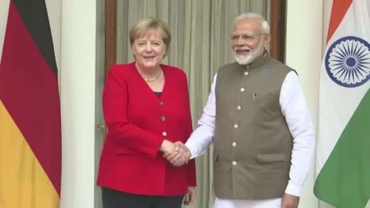 Angela Merkel de visita à Índia