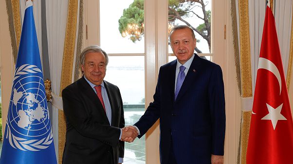 BM Genel Sekreteri Antonio Guterres- Erdoğan görüşmesi sona erdi BM Genel Sekreteri Antonio Guterres- Erdoğan görüşmesi sona erdi