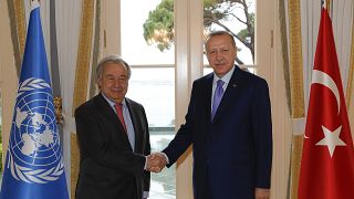 Cumhurbaşkanı Recep Tayyip Erdoğan, Vahdettin Köşkü'nde Birleşmiş Milletler Genel Sekreteri Antonio Guterres ile görüştü