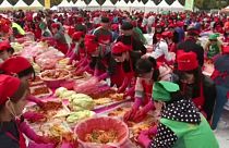 Kimchikészítő fesztivál Dél-Koreában