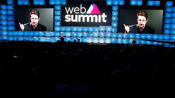 Whistleblower Edward Snowden talks data exploitation at Lisbon 'Web Summit' conference Whistleblower Edward Snowden talks data exploitation at Lisbon 'Web Summit' conference