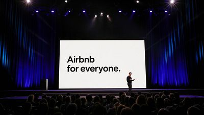 Airbnb CEO Brian Chesky speaks onstage during "Introducing Trips" Reveal at Airbnb Open LA on November 17, 2016 in Los Angeles, California.