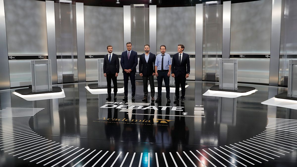 Main candidates for Spanish general elections attend a televised debate ahead of general elections in Madrid
