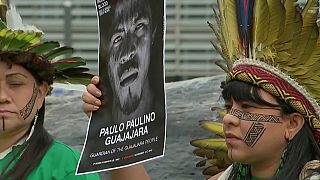 اعتراض بومیان برزیل به جنگل‌زدایی آمازون در بروکسل