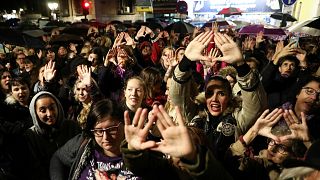 A protest against a Spanish court which sentenced five of six men accused of gang-raping a 14-year-old girl to years in prison for sexual abusse, clearing them of rape.