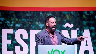 Santiago Abascal, leader and presidential candidate of Spain's far-right party VOX.