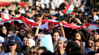 جانب من الاحتجاجات الطلابية في مدينة صيدا الجنوبية، لبنان،  6 نوفمبر 2016