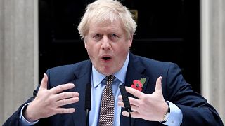 British Prime Minister Boris Johnson makes a statement to announce the general election at Downing Street in London, Britain, November 6, 2019. REUTERS/Toby Melville