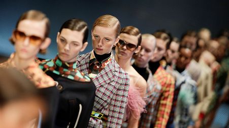 Models at Prada Fashion Show