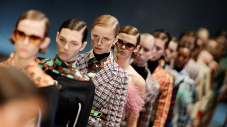 Models at Prada Fashion Show