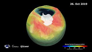 The size of the ozone hole on October 26 2019