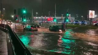 Torrential rain causes floods in northern England