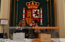 Mesa de voto em Madrid