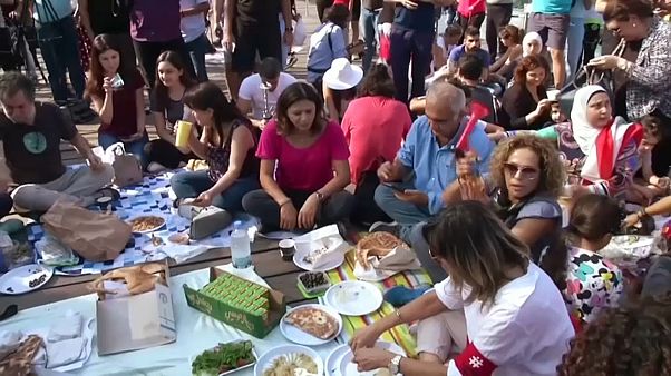 Un picnic contra la corrupción en Líbano Un picnic contra la corrupción en Líbano