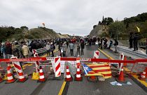 Protesto corta autoestrada na Catalunha