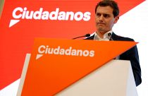 Ciudadanos leader Albert Rivera addresses the media at the party headquarters a day after general elections, in Madrid