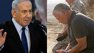 العاهل الأردني الملك عبد الله ورئيس الوزراء الإسرائيلي بنيامين نتنياهو