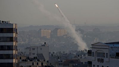 A rocket is fired towards Israel from the Gaza Strip