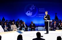 French President Emmanuel Macron delivers a speech at the start of the Paris Peace Forum, France November 12, 2019.