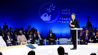 French President Emmanuel Macron delivers a speech at the start of the Paris Peace Forum, France November 12, 2019.