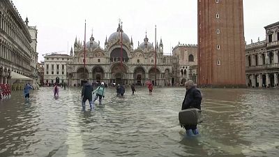 St. Mark's square becomes a lake as flood season begins in Venice