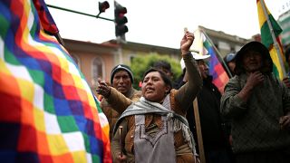 Evo Morales destekçileri, La Paz, Bolivya