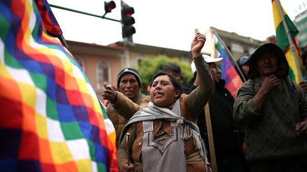 Evo Morales destekçileri, La Paz, Bolivya Evo Morales destekçileri, La Paz, Bolivya