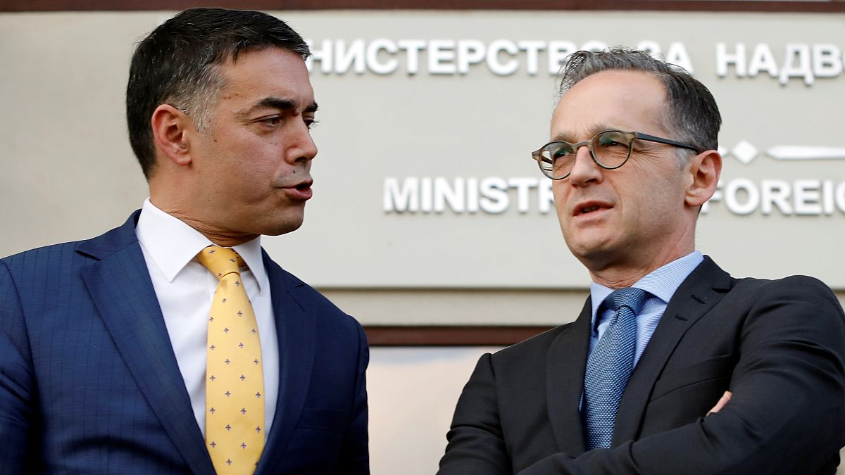 Außenminister Heiko Maas und sein mazedonischer Amtskollege Nikola Dimitrov 