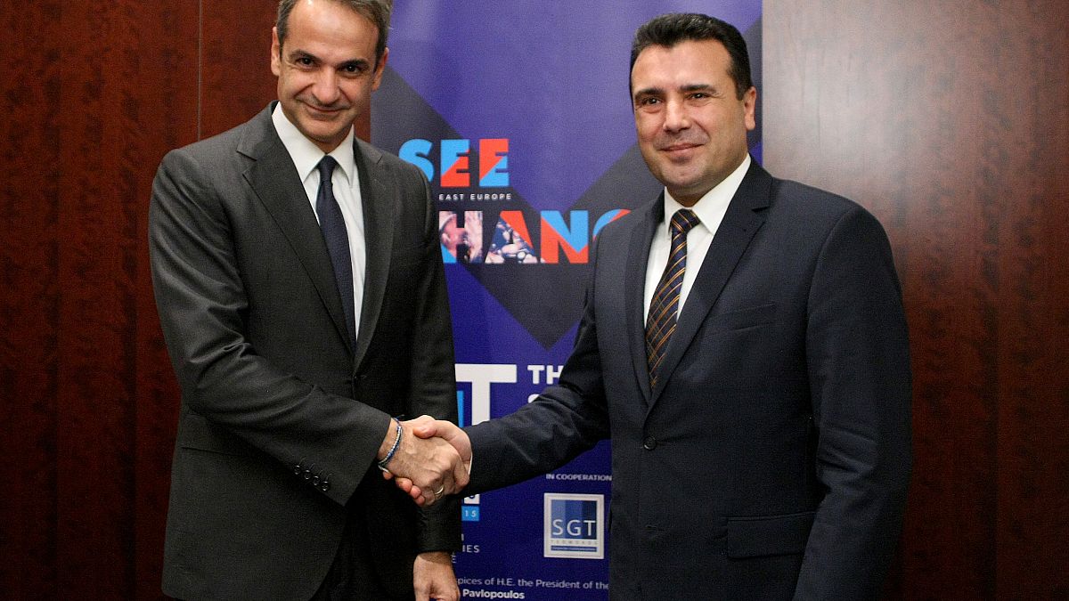 Ο πρωθυπουργός Κυριάκος Μητσοτάκης υποδέχεται τον πρωθυπουργό της Βόρειας Μακεδονίας Zoran Zaev 