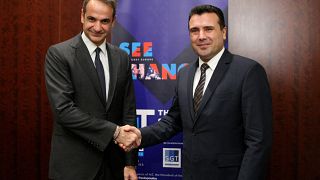 Ο πρωθυπουργός Κυριάκος Μητσοτάκης υποδέχεται τον πρωθυπουργό της Βόρειας Μακεδονίας Zoran Zaev