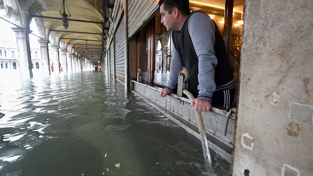 Watch Nearly threequarters of Venice underwater after another high