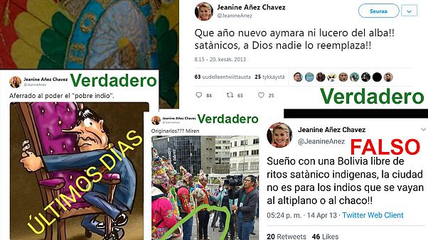 Bolivia: ¿Son verdaderos los tuits insultantes con los indígenas de Jeanine Áñez? Bolivia: ¿Son verdaderos los tuits insultantes con los indígenas de Jeanine Áñez?