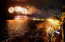 Fireworks lit up the sky over Havana