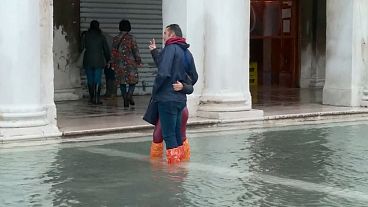 Venice flooded by third record-setting high tide in one week