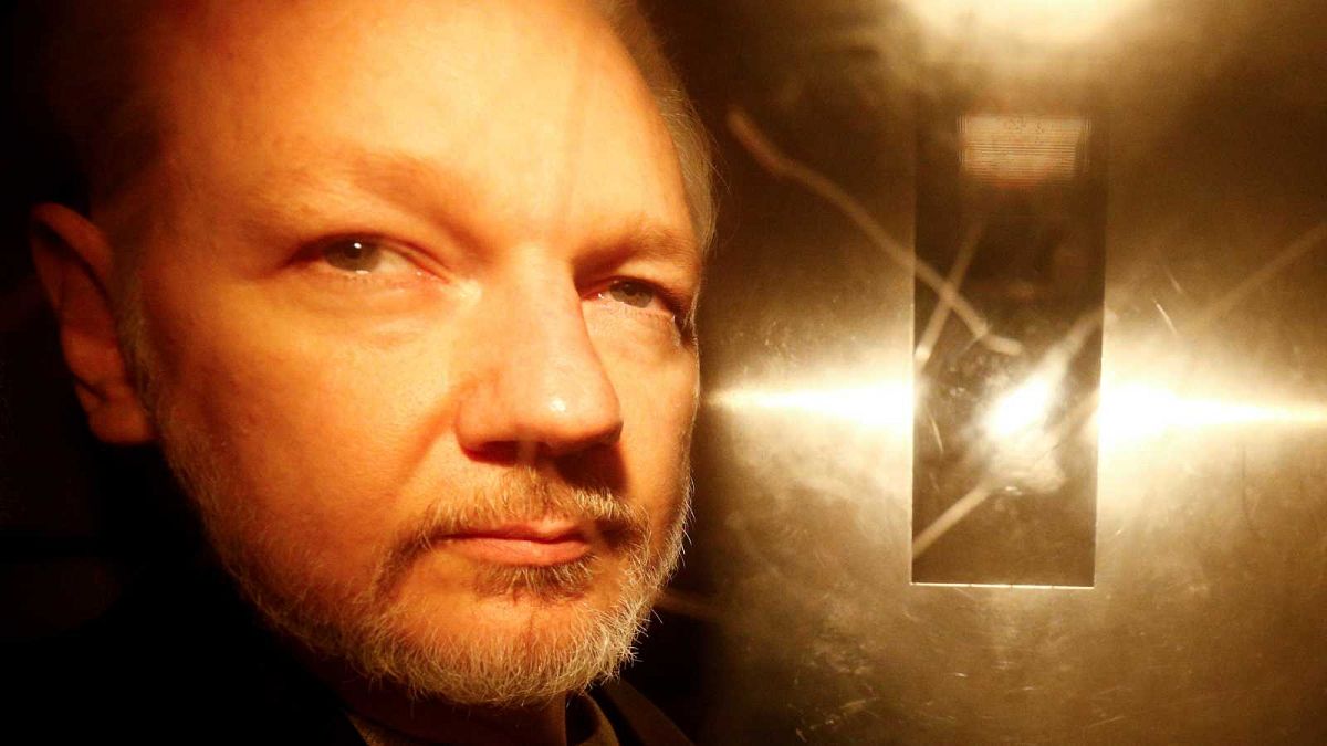 Julian Assange, le 1 mai 2019, après sa condamnation à cinquante semaines de prison par un tribunal britannique. Londres, 1/5/2019 