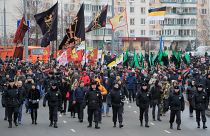 Proteste Rechter und Rechtsextremer am Tag der Einheit des Volkes in Moskau, 4. November 2019