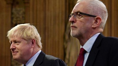 Britain's Prime Minister Boris Johnson and main opposition Labour Party leader Jeremy Corbyn.