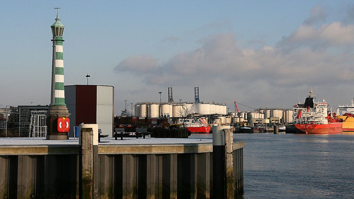 The Dutch port of Vlaardingen.