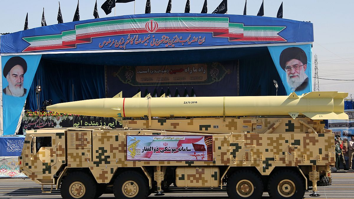 İran ordusuna bağlı askeri birlikler, füze, tank ve silah sistemleri eşliğinde, üst düzey askeri yetkililerin bulunduğu protokolün önünden geçiş yaptı.