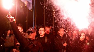 Szélsőjobb aktivisták Kijevben