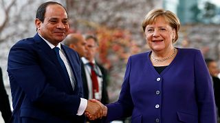 المستشارة الألمانية أنجيلا ميركل والرئيس المصري عبد الفتاح السيسي