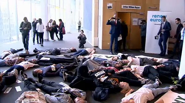 Umweltprotest im Europäischen Parlament Umweltprotest im Europäischen Parlament