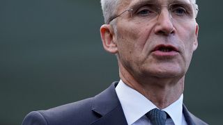 FILE PHOTO: NATO Secretary General Jens Stoltenberg speaks to reporters after meeting with US President Donald Trump at the White House in Washington, US November 14, 2019. 