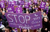 Protesters in France condemn violence against women